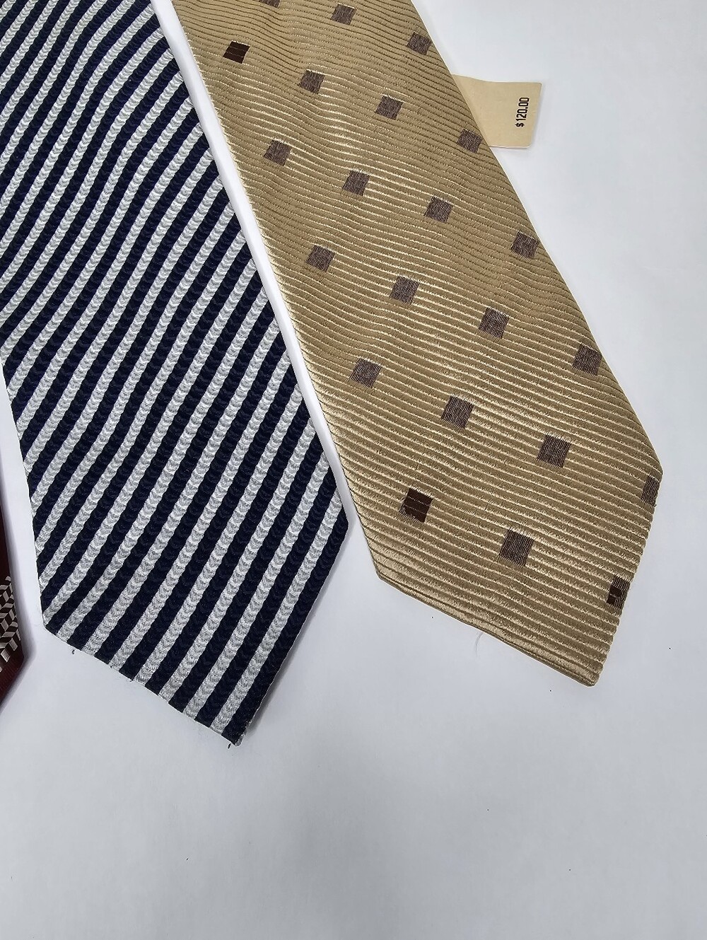 Giorgio Armani Classico Tie Bundle Of 4 in Classic Navy, Burgundy, Blue & Tan - Picture 4 of 11